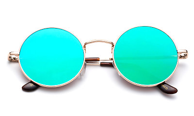 #ad Classic Round John Lennon Sunglasses Men Women Flash Mirrored Lens Eyewear UV400