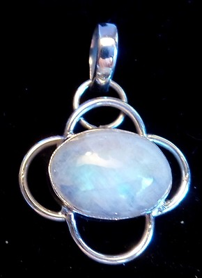 #ad Funky Sterling Silver amp; Rainbow Moonstone Pendant