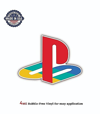 #ad PLAYSTATION VIDEO GAME LOGO VINYL DECAL STICKER CAR BUMPER GARAGE 4M BUBBLE FREE