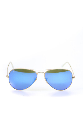 #ad Ray Ban Unisex Gold Toned Metal Aviator Sunglasses Gold