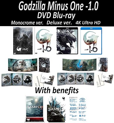 #ad PSL Godzilla Minus One 1.0 DVD Blu ray Monochrome Deluxe ver. 4K Ultra HD