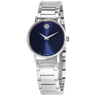#ad MOVADO 0607235 BLUE DIAL SILVER STAINLESS STEEL BRACELET WOMENS WATCH
