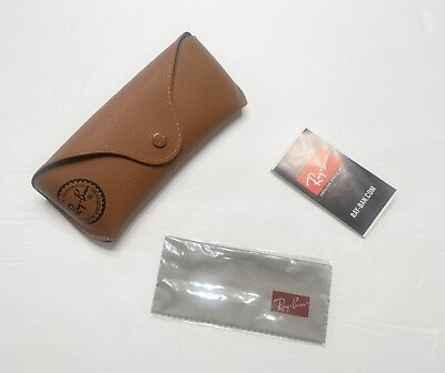 #ad Brand New Ray Ban Eye Glasses Case Care Book Cleaning Cloth Luggage Brown