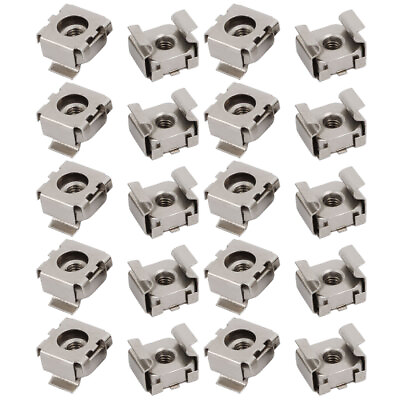 #ad 20pcs M4 Carbon Steel Nickle Plated Cage Nut for Server Shelf Cabinet