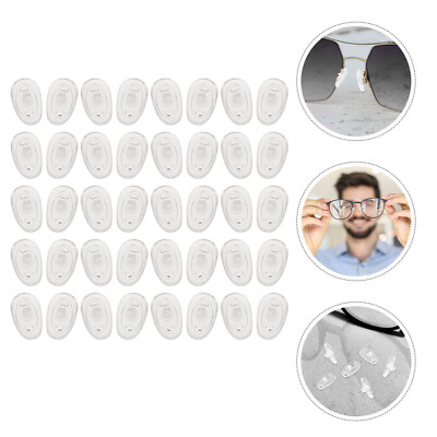 #ad 20 Pairs Screw Type Glasses Non slip Silicone Nose Pads Repair Kit