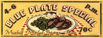 #ad Blue Plate Special Metal Sign Vintage Diner Comfort Food Retro Kitchen Decor