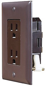 #ad New Ac quot;self Containedquot; Dual Outlets With Cover plate rv designer S815 Brown $19.12