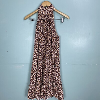 #ad Zimmermann Super 8 Leopard Print Halter Neck Silk Dress Mini Sz M???