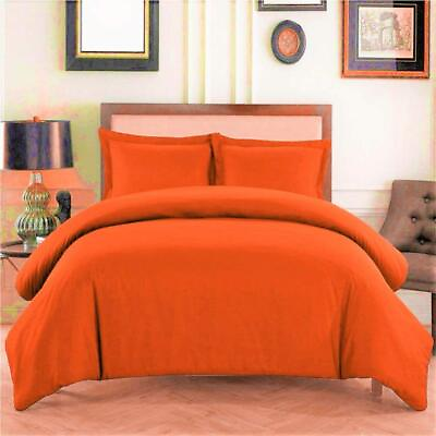 #ad Orange Solid All Sizes Bedding Items Egyptian Cotton 1000 1200 Thread Count