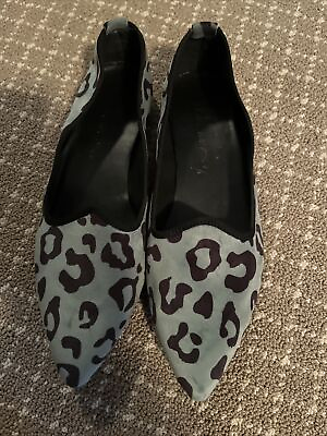 #ad MARTA RAY Womens sz 38 7 blue color CHEETAH BALLET FLATS POINTED TOES italy