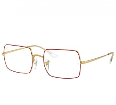 #ad New Ray Ban Glasses Unisex Red Gold RB1969V 3106 54 19 145 Metal Rectangular
