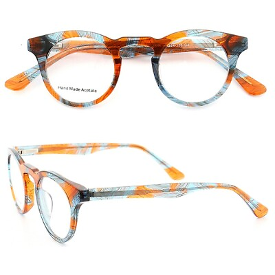 #ad Women Round Tortoise Eyeglass Frames Men Vintage Acetate Glasses Fashionable