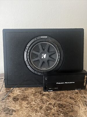 #ad Kicker TC10 10quot; 150W RMS 4 Ohm Comp Series Loaded Subwoofer Box And Power Acoust