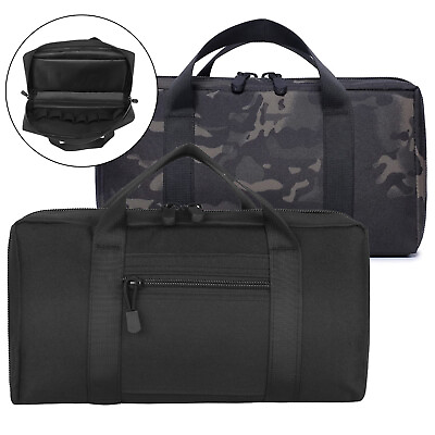 #ad Tactical Pistol Case Padded Handgun Gun Range Bag with Magazine Storage Holder