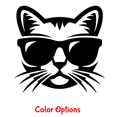 #ad Cat with Sunglasses Vinyl Decal Car Truck Tumbler Laptop Tablet Notebook Window