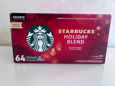 #ad Starbucks Holiday Blend Medium Roast Coffee K Cups 64 ct. Exp 5 2024