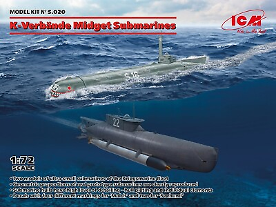 #ad Molch amp; Seehund Midget Submarines German Navy WW2 1 72 Scale Model Kit ICM S020
