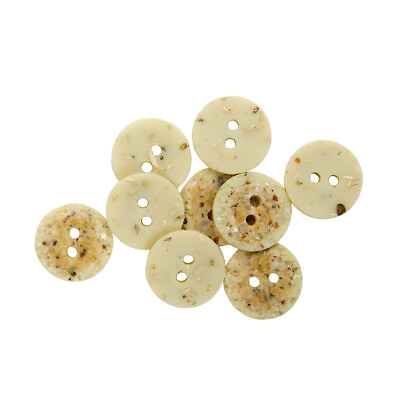 #ad Matte Plastic 2 Hole Sewing Buttons Speckle Back Flecked Rustic Dusty Brown 15mm