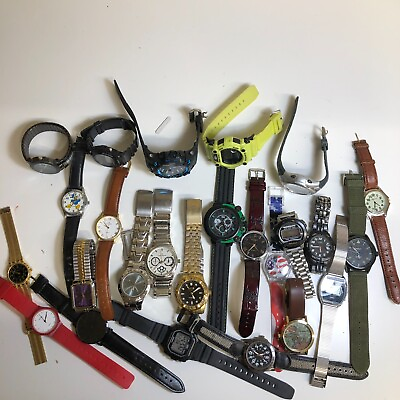 #ad Lot Of 24 Assorted Mens Watches Untested Vintage New Parts Repair Good