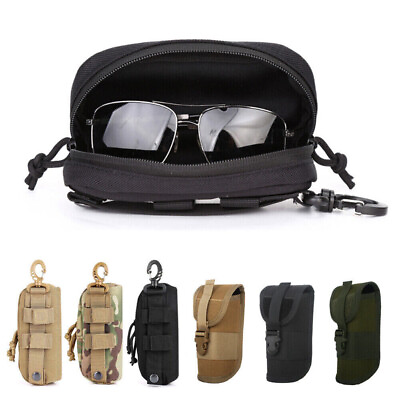 #ad Molle Tactical Glasses Pouch Sunglasses Waist Pack Utility Eyeglasses Case Bag