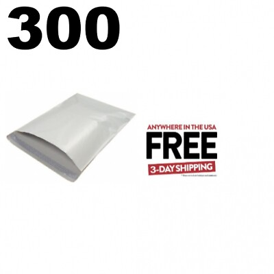 #ad 300 #1 White 6 x 9 Poly Mailers ** 1 3 DAY