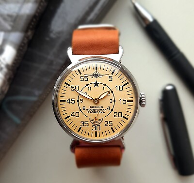 #ad Mechanical watch POBEDA Aviator military watch men#x27;s vintage wrist watch