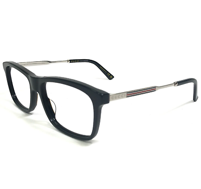 #ad Gucci Eyeglasses Frames GG0302OZ 003 Black Silver Red Green Striped 54 16 150 $169.99