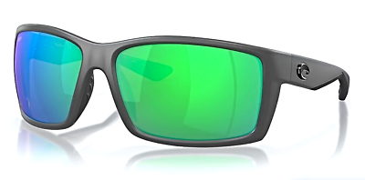 #ad New Costa Del Mar REEFTON Sunglasses Matte Grey 580P Polar Green Mirror Lens $134.45