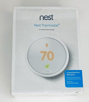 #ad New Nest Thermostat E T4001ES Programmable Thermostat White Factory Sealed.