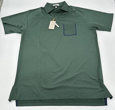 #ad Peter Millar Performance Fabric Forge Jersey Polo Golf Shirt NWT Sz L $98 Balsam