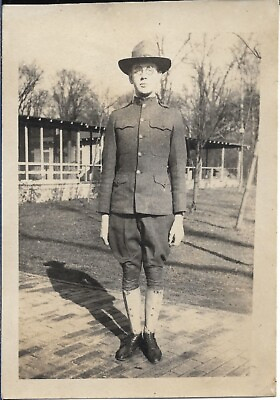 #ad US Army ROTC Cadet Photograph 1918 Uniform Ohio State University OSU 2 3 8 x 3