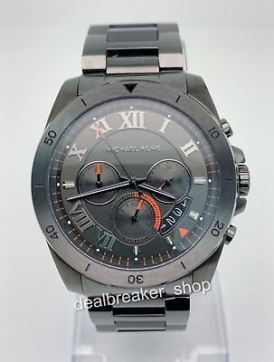#ad MICHAEL KORS MK8465 Brecken Chronograph All Grey Men#x27;s Wrist Watch