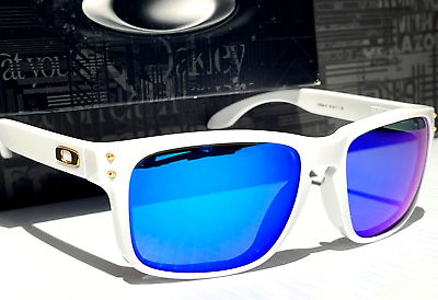 #ad #ad NEW Oakley HOLBROOK Polished White w POLARIZED Galaxy Blue Mirror Sunglass 9244