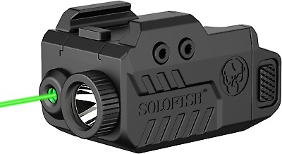 #ad SOLOFISH Tactical Flashlight Green Laser Sight Strobe Pistol Light Picatinny