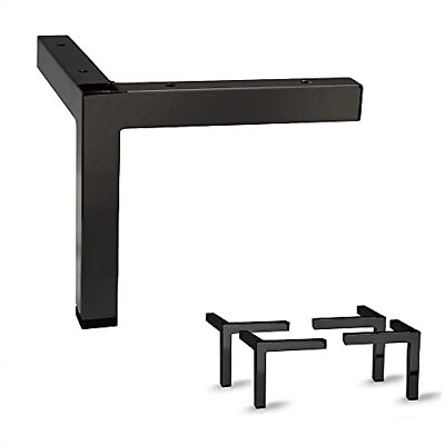 #ad Furniture Metal Legs Square Metal Tube Set Of 4 New 4quot; H Blac