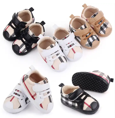 #ad Infant Plaid Fashion Boy Girl Toddler Soft Sole Baby Shoes Size 0 18 months