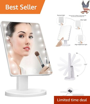 #ad Portable Lighted Vanity Makeup Adjustable Brightness 180 Degree Rotation