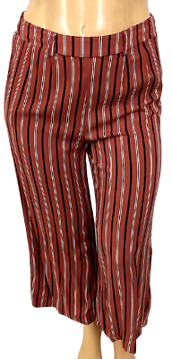 #ad Torrid brown black striped elastic waist women#x27;s plus size pull on pants 0 XL