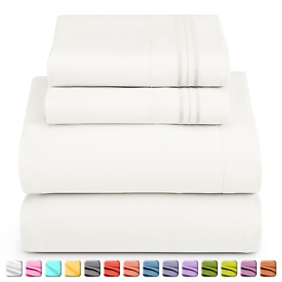 #ad 1800 Series 4 Piece Bed Sheet Set Hotel Luxury Ultra Soft Deep Pocket Sheets Set