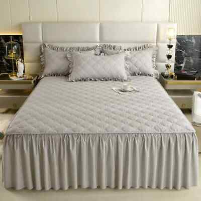 #ad 1Pcs Skin friendly Brushed Bed Skirt Single Piece Laminated Cotton Bed Skirt