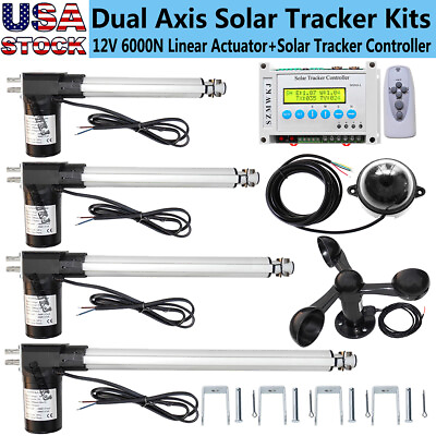 #ad Dual Axis Solar Panel Tracking Tracker 6000N Linear Actuator Sun Track System CL