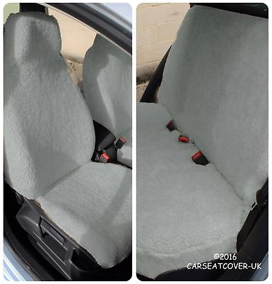 #ad Rover 800 GREY SHEEPSKIN Faux Fur Furry Car Seat Covers Full Set