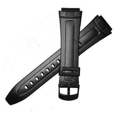 #ad 18mm Replacement PU Rubber Black Watch Band Strap Fits Aw80 Aw 80 Aw 80