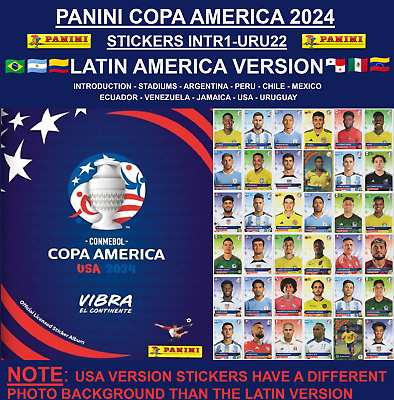 #ad * LATIN AMERICA VERSION * Panini Copa America 2024 Stickers INTR1 URU22