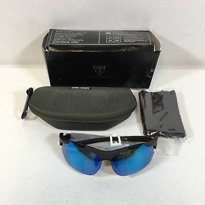 #ad #ad Attcl Mens 7027 C2 Black Blue Fashion Driving Polarized Sport Wrap Sunglasses