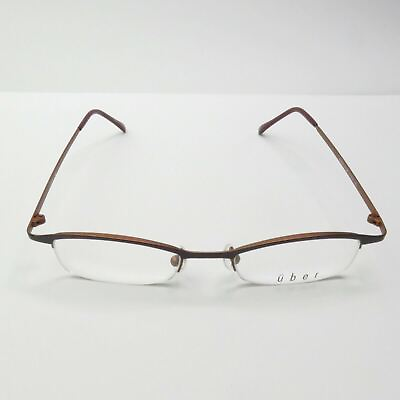 #ad UBER Eyeglasses Frames 44 18 140 Race plum half rim rectangle oval slim frame
