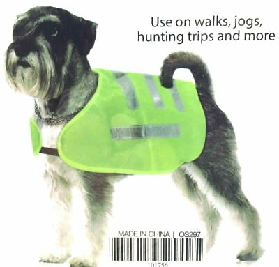 #ad New Reflective Safety Dog Vest Fluorescent Yellow Choose Size Small Medium Large