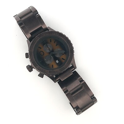 #ad UNTESTED Nixon MINIMIZE Men#x27;s Quartz Stainless Steel Wristwatch Brown