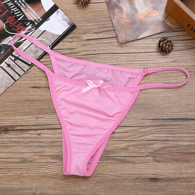 #ad Sissy Men#x27;s Bikini Briefs Bowknot G String Panties Thongs Underwear Lingerie $4.76
