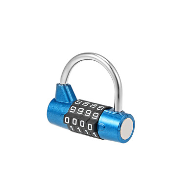 #ad 4 Digit Combination Padlock 2 inch Resettable Lock for Gate Locker Blue
